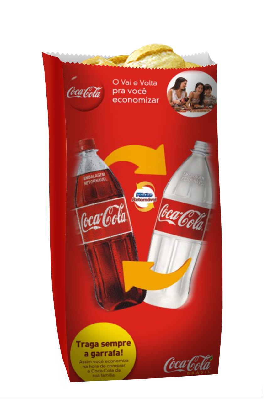 Exemplo de campanha publicitária impressa em saco de pão