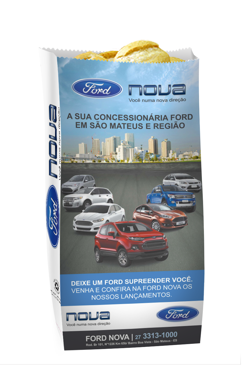 Exemplo de campanha publicitária impressa em saco de pão